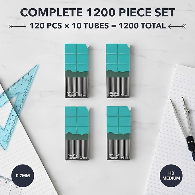 Mr. Pen- 0.7 Millimeter Lead Refills for Mechanical Pencils, HB, 10 Pack, 1200 pcs, Lead Pencils Mechanical 0.7