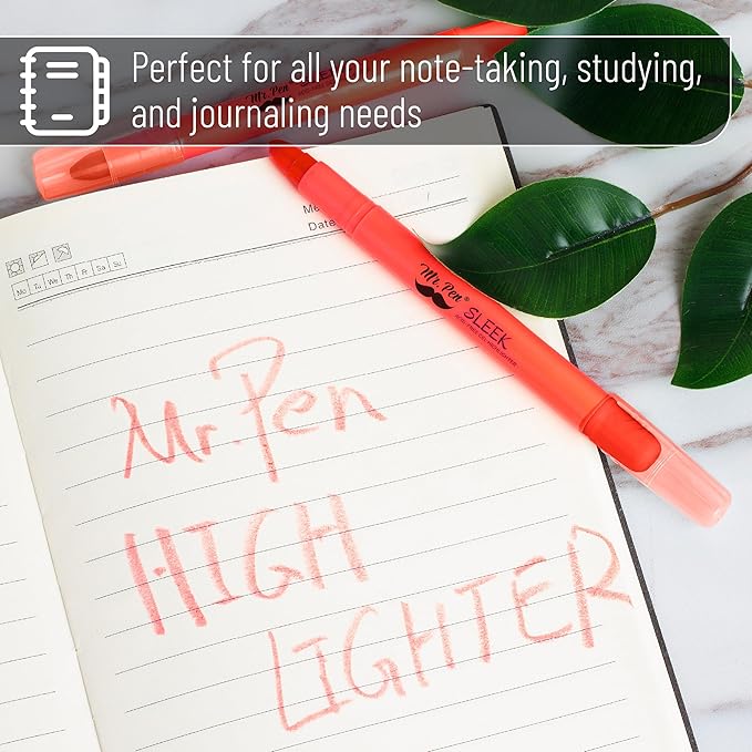 Mr. Pen No Bleed Gel Highlighter, Bible Highlighters, Pink, Pack of 4