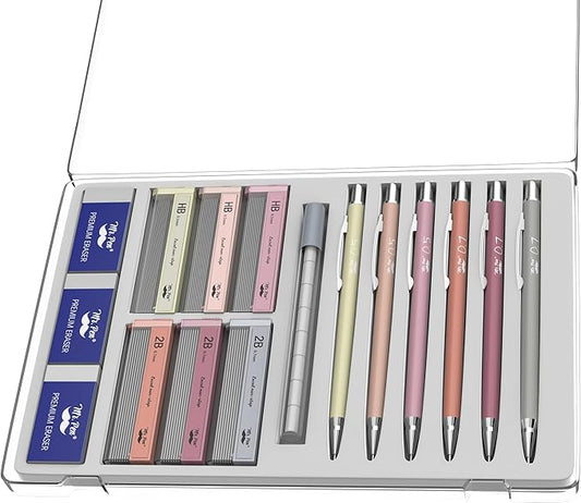 Mr. Pen- Mechanical Pencil Set with Lead and Erasers Refills, 6 Pack, Boho Theme, 0.5mm & 0.7 mm, Cute Aesthetic Pastel Led Pencils 0.7mm