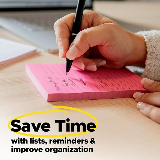 Post-it Super Sticky Notes, 3 Sticky Note Pads, 3 x 3 in., Ideal for Organization in Your Dorm, Home or Office, 2X The Sticking Power, Summer Joy Collection