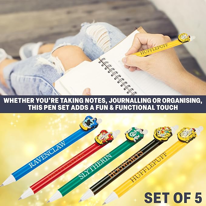 Get Trend Harry Potter 5pcs Erasable Gel Ink Pens Cute Writing Pens for Kids Fun Stationery Set Kawaii Journaling Supplies Gift Set Cool Pen Gifts for Kids (Harry Potter)