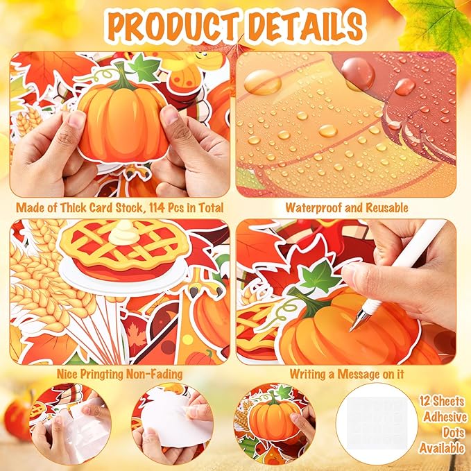 Zonon 114 Pcs Thanksgiving Bulletin Board Decorations Thanksgiving Classroom Decorations Turkey Maple Leaves Pumpkin Give Thanks Tree Bulletin Board Cutouts for Fall Harvest Home Classroom Wall Decor