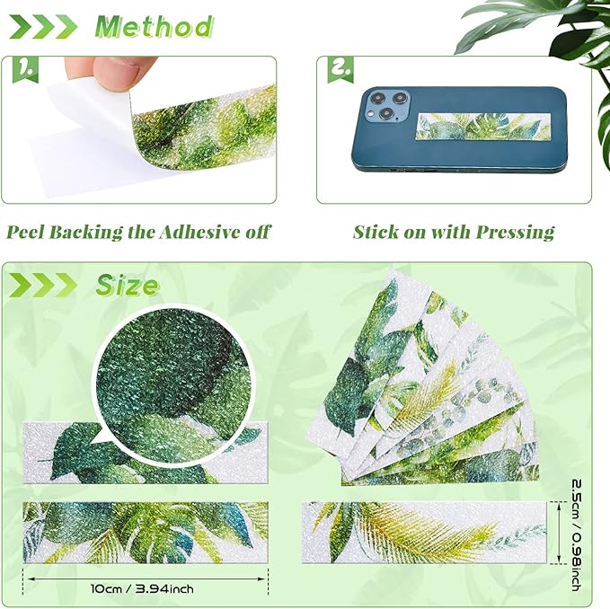 36 Pcs Anxiety Sensory Stickers Strips Adhesive Textured Mental Health Calm Stickers Mindfulness Fidget Decals Stress Anxiety Relief Items for Therapy Office Desk(Leaves Style)