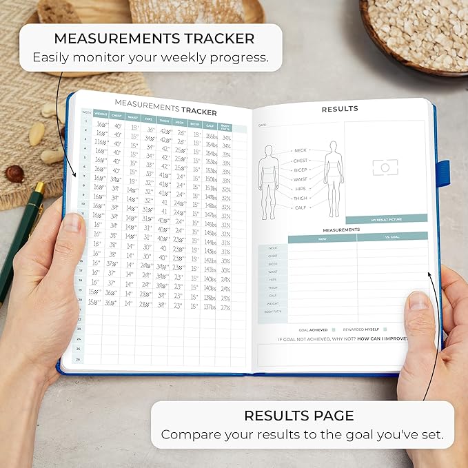 Clever Fox Food Journal - Daily Food Diary, Meal Planner to Track Calories & Nutrients, Weight Tracker Notebook, A5 (Mystic Blue)