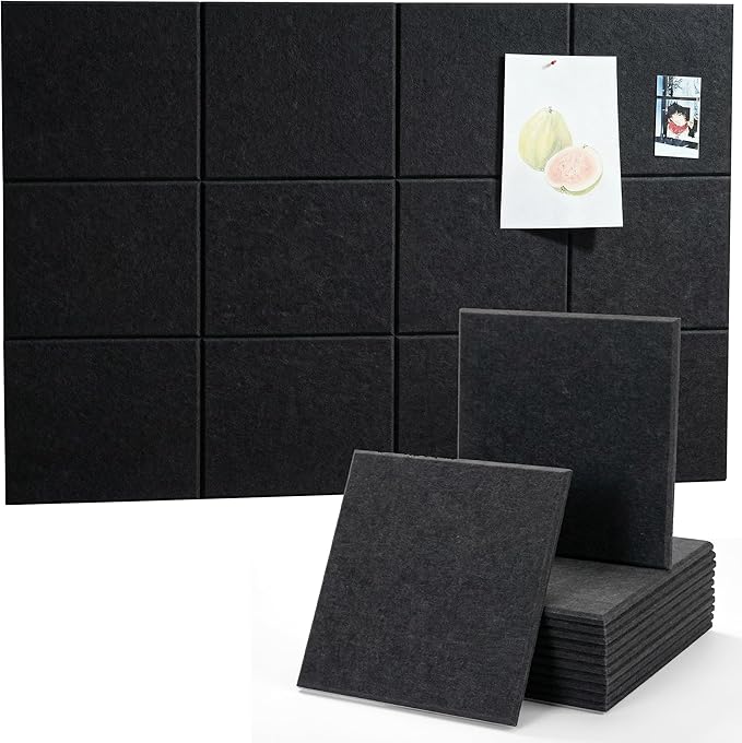Large Felt Bulletin Board 48" x 36" with Push PINS & Wall Safe Adhesive Tabs – Modern Large Cork Board for Walls in Home or Office, Versatile Felt Board Layout, Cork Board, Vision Board, Dream Board