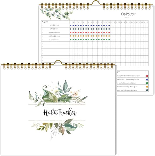 Habit Tracker Calendar，12 Monthly Habit Tracker Journal with Spiral Binding,Undated Weekly Monthly Planner to Boost Productivity&Self Improvement,7.5"x10"