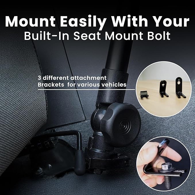Mount-It! Car Laptop Mount, No-Drill Passenger Seat Laptop Stand for 12–15.4 Inch Laptops up to 9 lbs, Height Adjustable Full Motion Vehicle Laptop Mount