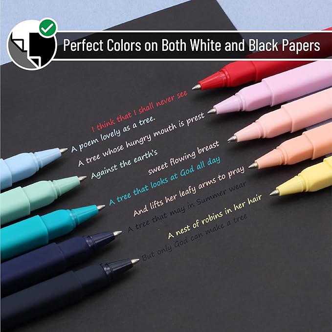 Mr. Pen- Aesthetic Pens, 10 Pack, Colorful Ink with Case and 12 Refills, Fast Dry, No Smear Bible Pens No Bleed Through, 0.7mm Fine Point Pen, Ballpoint Pens Ballpoint