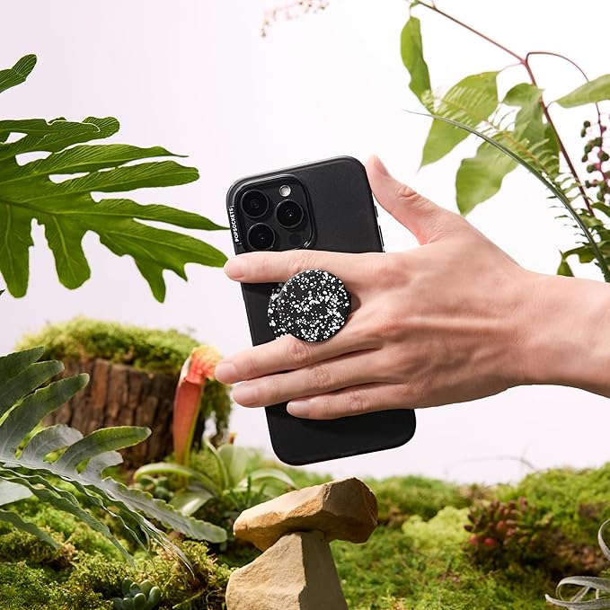 PopSockets Phone Grip for MagSafe, Magnetic Holder, Phone Stand, Black - Black Speckle