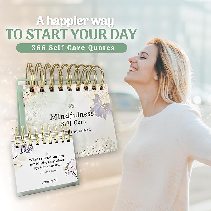 MESMOS Inspirational Gifts for Women, Teacher Appreciation Gifts for Women, Perpetual Calendar with 366 Daily Affirmations, Mindfulness Self Care Gifts, Cute Office Desk Accessories, Office Decoration