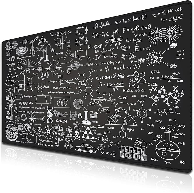 Large Mouse Mat Black Gaming Mousepad, Oversized Mouse Pads Long Desk Pad, Desktop Computer Pad Waterproof Non-Slip Rubber Base, 35.4 X 15.7 inch for Work/Game/Office/Home Science Formulas