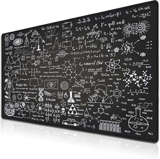 Large Mouse Mat Black Gaming Mousepad, Oversized Mouse Pads Long Desk Pad, Desktop Computer Pad Waterproof Non-Slip Rubber Base, 35.4 X 15.7 inch for Work/Game/Office/Home Science Formulas