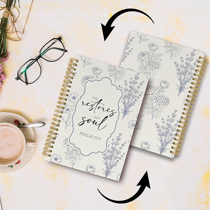 Christian Journal Notebook - Bible Verse Religious Scripture Notebooks College Ruled for Work School, Gifts for Women, Office Supplies, Hardcover Spiral Notebook 5.5"x8.3"
