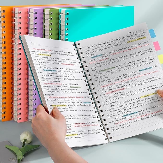 AHGXG Spiral Notebook 8.5" x 11" - Large Spiral Journal A4 Notebook College Ruled, 300 Pages Writing Journal for Work, 100GSM Thick Paper, Plastic Hardcover, for Women Men Office School, Lake Blue