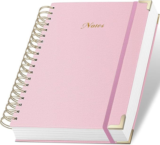 Spiral Notebook Journal, 328 Pages Linen Hardcover College Ruled Notebook, Lined Thick Journals for Women Men, B5 Thick Spiral Journal for Writing, 100GSM Paper, Cute Notebooks for Work School