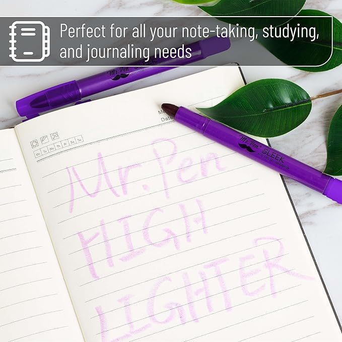 Mr. Pen No Bleed Gel Highlighter, Bible Highlighters, Purple, Pack of 4