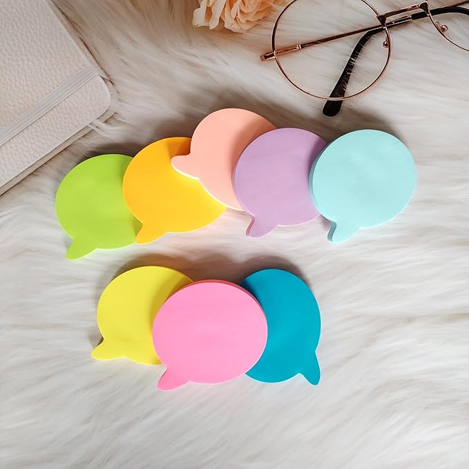 Bubble Sticky Notes Cute 3x3 Inches (8 Pads/Total 656 Sheets), Bubble Shaped Sticky Notes with 8 Bright Colors, Easy to Post, Strong Adhesive, Clean Removal for Home, Office