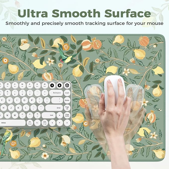 iCasso Large Mouse Pad - Non-Slip Desk Mat for Work & Gaming, Smooth Surface Keyboard Mousepad with Stitched Edges, Perfect for Office, Home, or PC Setup (Fits Keyboard & Mouse) (Green)