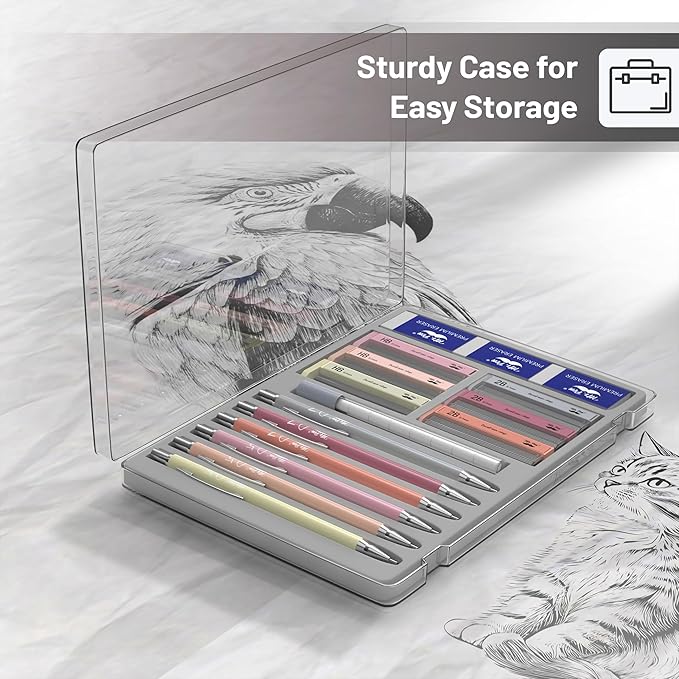 Mr. Pen- Mechanical Pencil Set with Lead and Erasers Refills, 6 Pack, Boho Theme, 0.5mm & 0.7 mm, Cute Aesthetic Pastel Led Pencils 0.7mm
