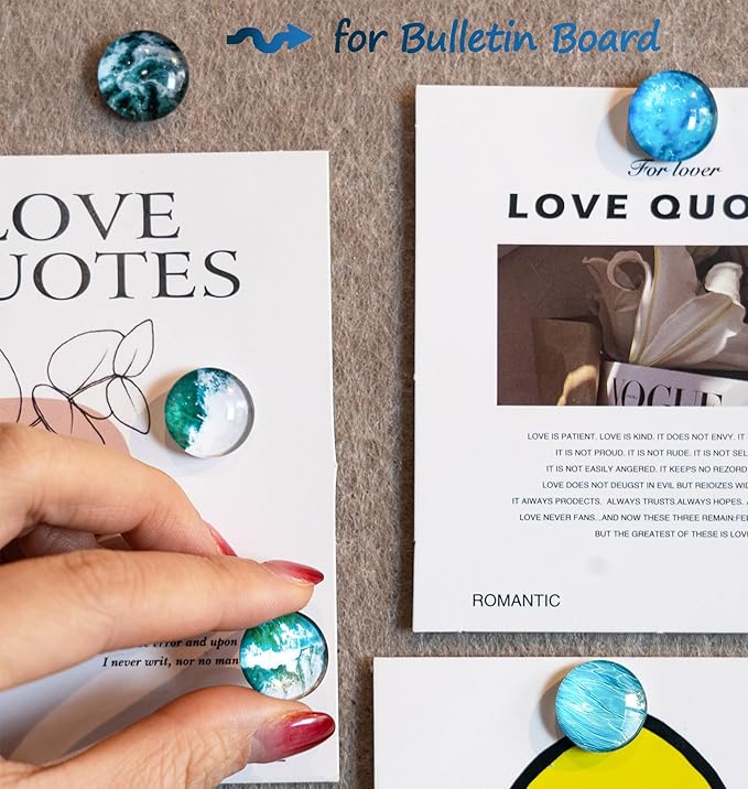 Ocean Decorative Push Pins, Thumb Tacks for Bulletin Board, Bulletin Board Decorations,Photos Wall Maps,Cute Thumbtack for Desk Accessories,Classroom Decor, Office Decor and Home(Ocean-24)