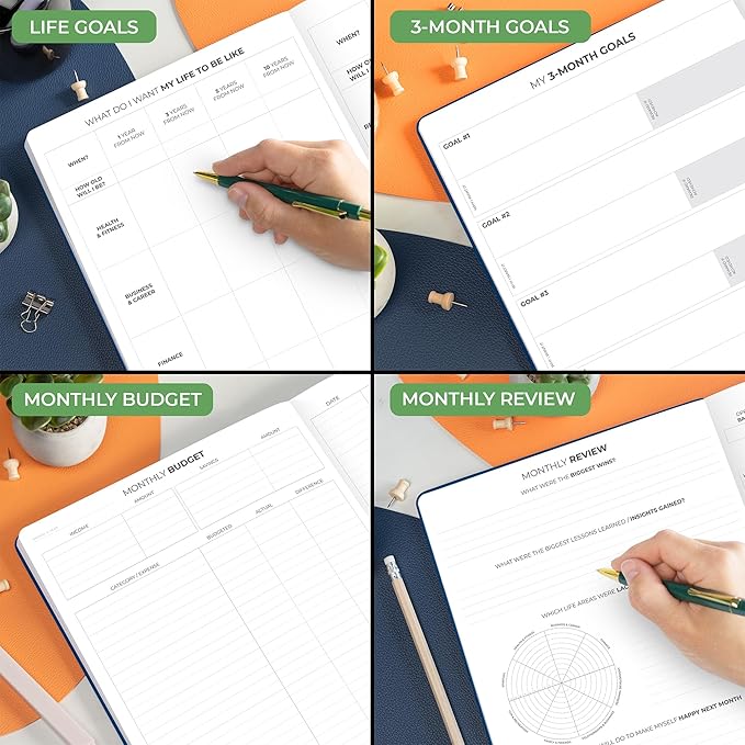 Clever Fox Hourly Planner PRO Premium – Undated Schedule Planner with Daily Time Slots – Personal Organizer Notebook for Time Management – Weekly & Monthly Life Journal, A4 Size (Mystic Blue)