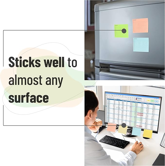 Mr. Pen- Assorted Color 4"x3" Lined Sticky Notes, 360 Sheets, 9 Pads, Perfect for Organization, Note-taking, Task Management, Home/Office Use