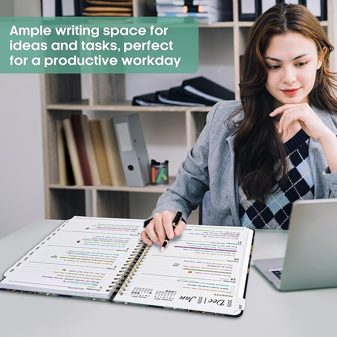 2026 Planner, Weekly and Monthly Calendar Planner Book, January 2026 - December 2026, Hardcover Spiral Planner with Monthly Tabs, Notes Pages, Perfect for Women & Men, A4 (8.5" x 11") - Cranes