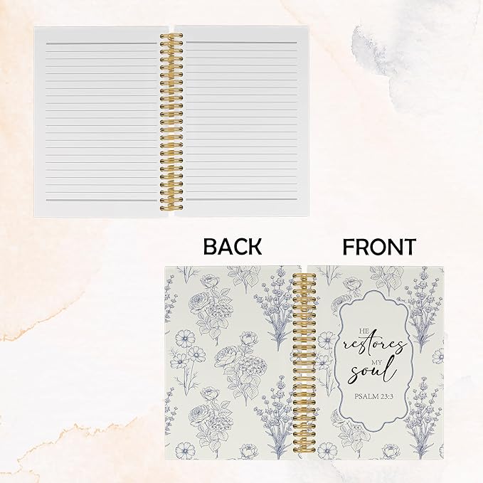 Christian Journal Notebook - Bible Verse Religious Scripture Notebooks College Ruled for Work School, Gifts for Women, Office Supplies, Hardcover Spiral Notebook 5.5"x8.3"