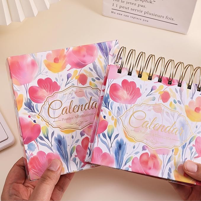 Bright Every Day Daily Flip Calendar with Inspirational Quotes - Motivational Perpetual Recycle Calendar Desk Office Home Decor for Women, Gifts Desk Accessories for Girls Positive Affirmations