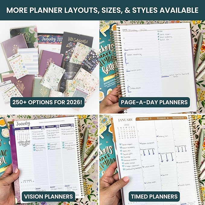 bloom daily planners 2026 Planner (January to December) - 8.5” x 11” Weekly & Monthly Dated Agenda Organizer Book with Stickers & Tabs - Flexible Soft Cover - Butterfly Garden
