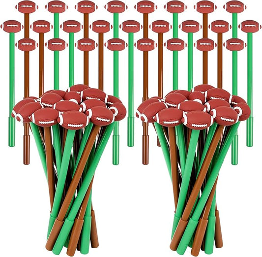 LiYiQ 50 Pcs Football Cartoon Cute Fun Pens Kawaii FootballShape Gel Black Ink Pen Cute Football Pens for Office Home Present