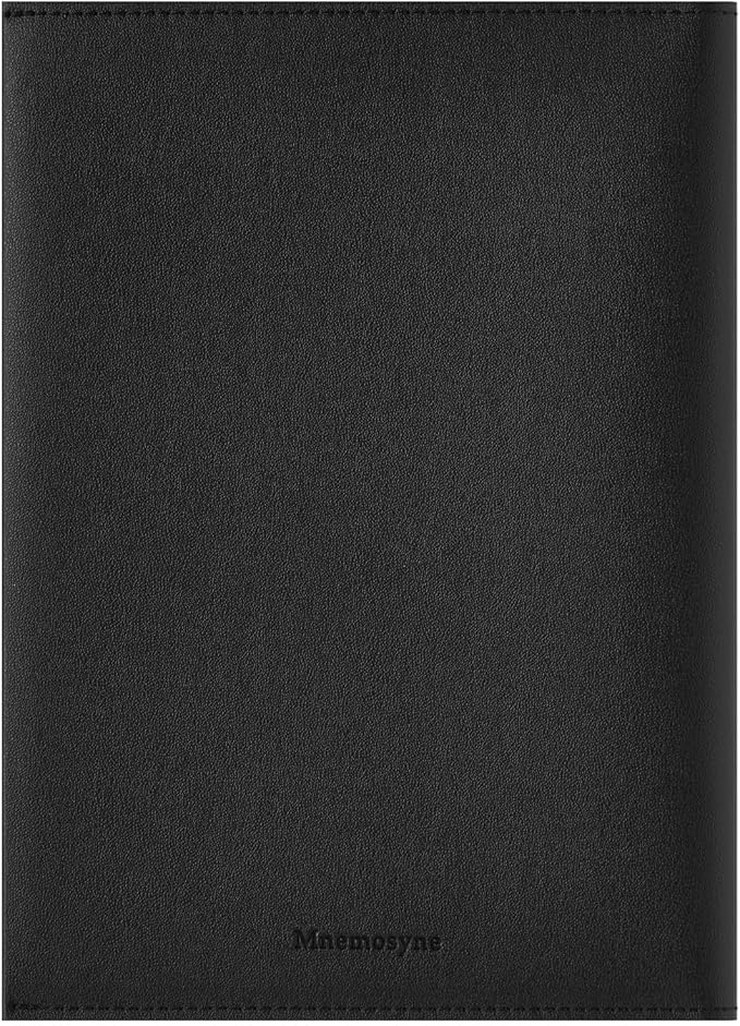Maruman MNEMOSYNE Soft Cover Notepad Holder with 50-sheet notepad, 8.93 x 6.57 Inches (A5), 8mm-ruled, Black, 1 ea. (PH169)