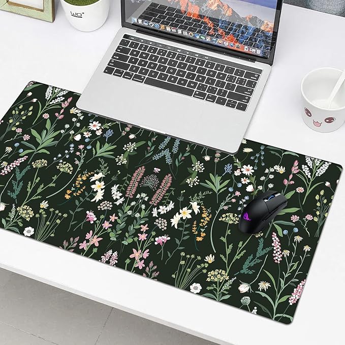 Desk Pad Protector, Mouse Pad, Office Desk Mat, Non-Slip PU Leather Desk Blotter, Laptop Desk Pad, Waterproof Desk Writing Pad for Office and Home (A04-GFAP)