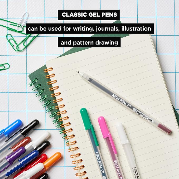SAKURA Gelly Roll Classic, Medium Pt, 5 Colors, 5 Count