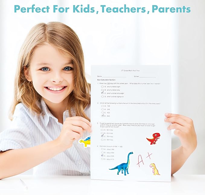 2600+ Incentive Stickers, 64 Sheets Adorable Dinosaurs, 600+ Cartoon Designs Motivational Stickers for Teacher Classroom Reward Gift Encourage Kids to Do Chores Go to The Toilet