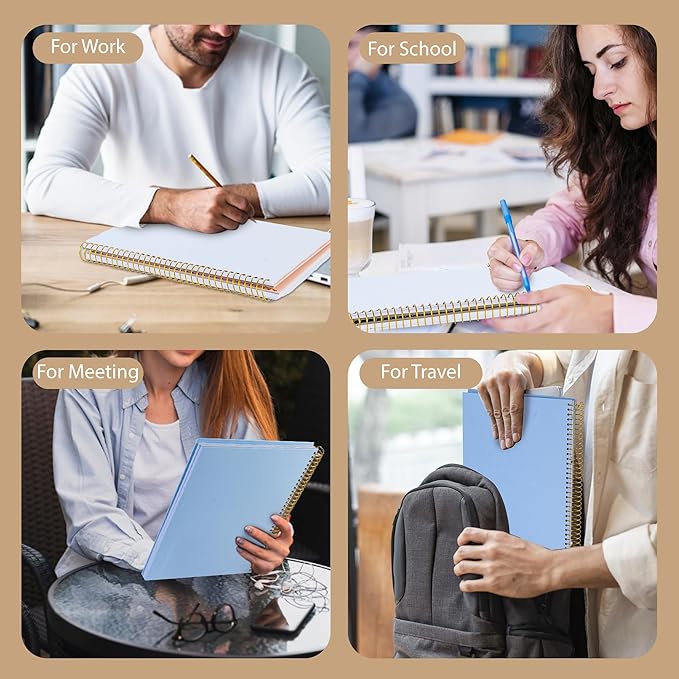 FLYING EAGLE 8.5 x 11 Large Graph Notebook Journal Spiral Graph Grid Notebook 210 Pages Hardcover Notebooks Engineering Paper Notebook Graphing Notebook for Men Women, Blue