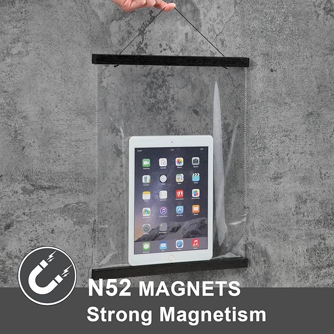 WITCOLOR Magnetic Poster Hanger Frame, 8x10 8x12 8x20 Black Poster Frames Wood Wooden Magnet Hanging Kit for Walls Print Poster Canvas Artwork Diamond Painting (2 Pack)