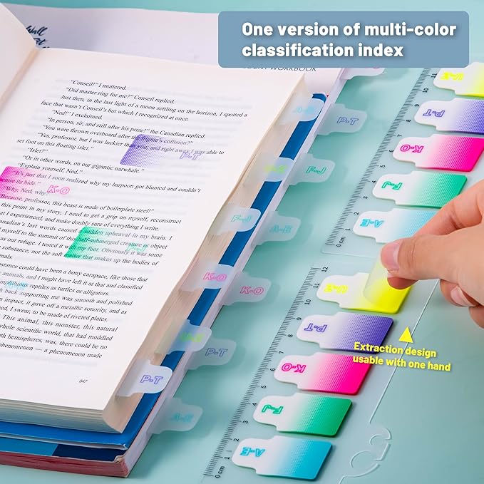 Golcellia 6 Pcs 600 Sheets Sticky Tabs - Colorful Sticky Flags with 5 Gradient Patterns - Ideal for Index, Notebook, Book, Page, Divider, Binder Tabs, Page Markers & Bible Tabs