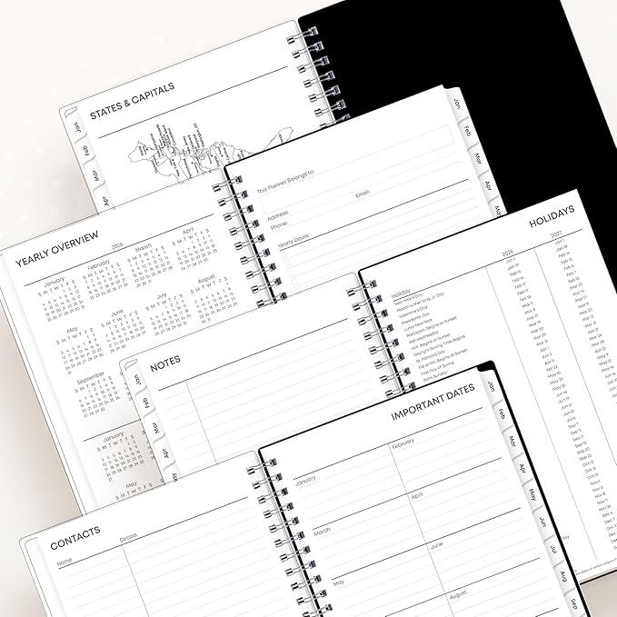 Blue Sky 2026 Weekly and Monthly Planner Calendar, January 2026 - December 2026, 5" x 8", Clear Pocket Cover, Laminated Tabs, Durable Twin Wire Binding, Analeis