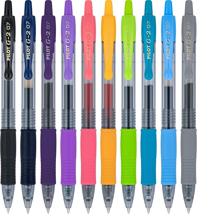 PILOT G2 Limited Edition Harmony Ink Collection Retractable Gel Pens,0.7mm Fine Point,Gel Pen Set,Assorted Ink,- Ideal for School,Journaling,and Office Writing,10 Count (Pack of 2)