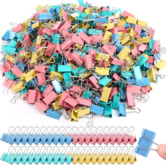 Jetec 200 Pcs Extra Large Binder Clips Bulk 2 Inch Metal Jumbo Binder Clips Office Supplies Colorful Paper Clamps for Teachers Students Office Business Supplies