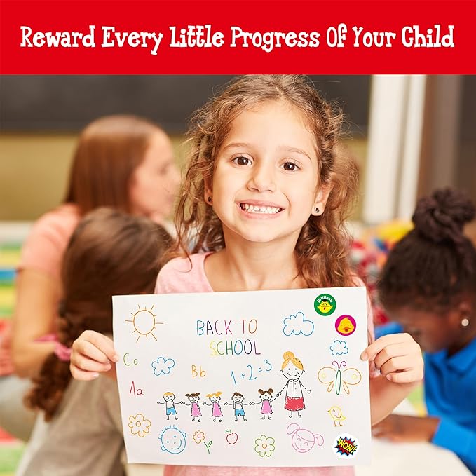 4000 Reusable Incentive Stickers, 100 Sheets Waterproof, Tear Resistant Reward Stickers-Remove Without Residue, Animals/Stars/Hearts Motivational Decals for Kids Teachers, Parents, Bottles, Laptops