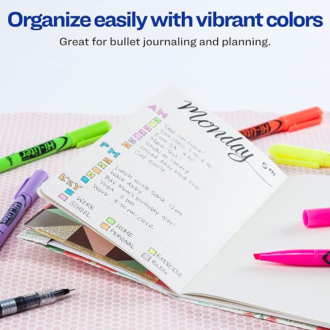 Avery Hi-Liter Pen-Style Highlighters, Smear Safe Ink, Chisel Tip, 6 Assorted Color Highlighters (23565)