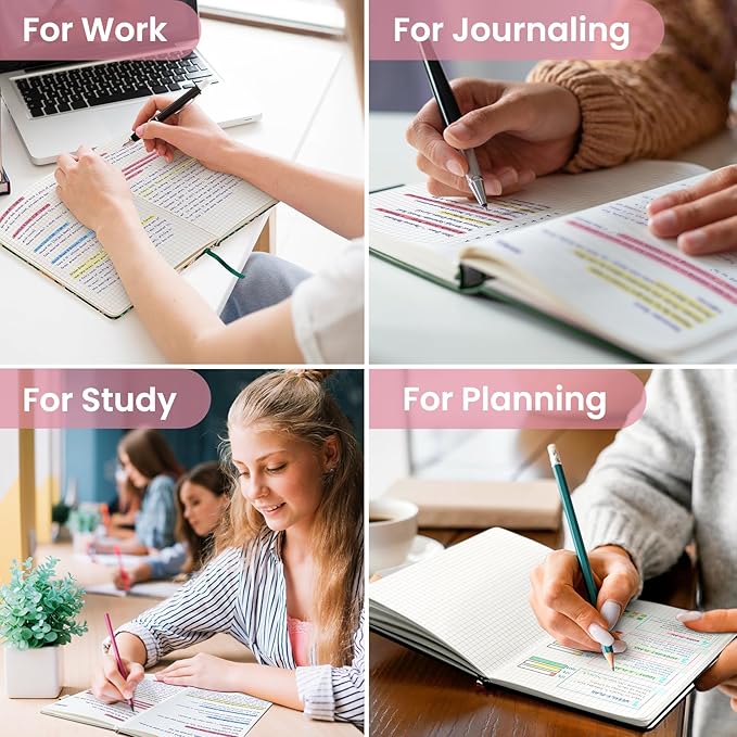 Taja Graph Journal Notebook for Women & Men, Hardcover Leather Journal for Writing, A5 Graph Paper Notebook for Planning & Tracking, Perfect for Office School Home Supplies, Garden