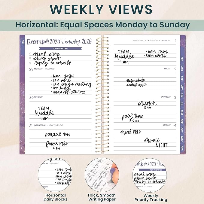 bloom daily planners 2026 Pocket Planner - 4” x 6” - (January 2026 - December 2026) - MINI Weekly/Monthly Agenda Organizer & Calendar Book - Good Things Are Coming