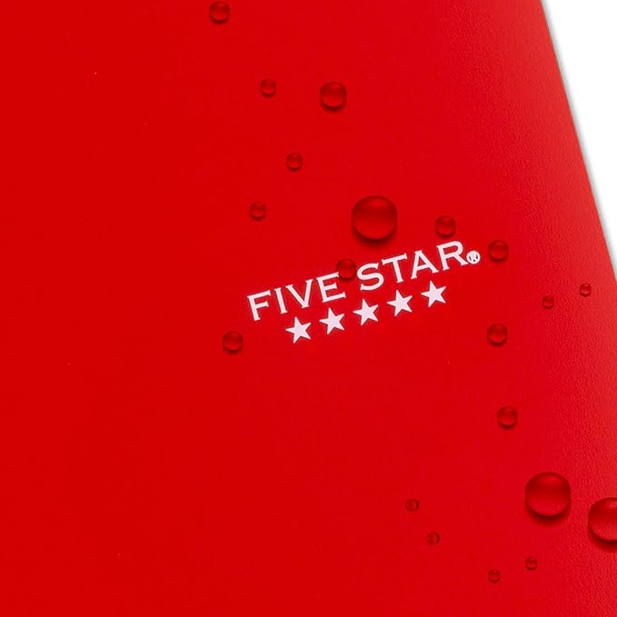 Five Star Spiral Notebook + Study App,5 Subject,College Ruled Paper,8-1/2" x 11",200 Sheets,Fights Ink Bleed,Water Resistant Cover,Fire Red (72077),(Pack of 6)