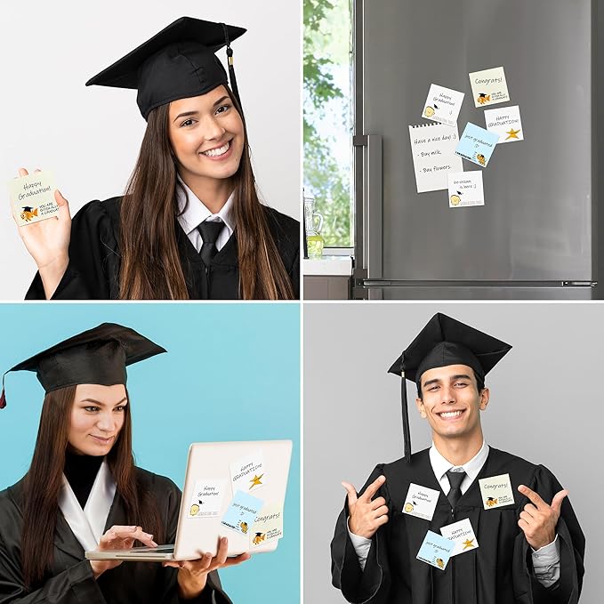 12 Packs Funny Graduation Sticky Notes Class of 2026 Congrats Grad Self-Stick Writing Memo Pads Novelty Your Did It Star Meme Stationery Supplies Master Degree PhD Gifts for College Graduates Students