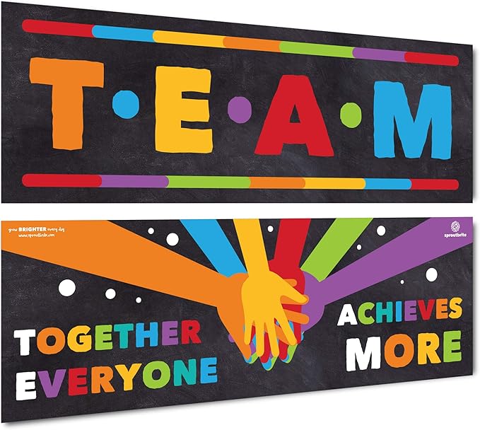 Sproutbrite 13.5" x 39" Classroom Decorations - Banner and Poster for Teachers - Bulletin Board and Wall Decor for Pre School, Elementary and Middle School