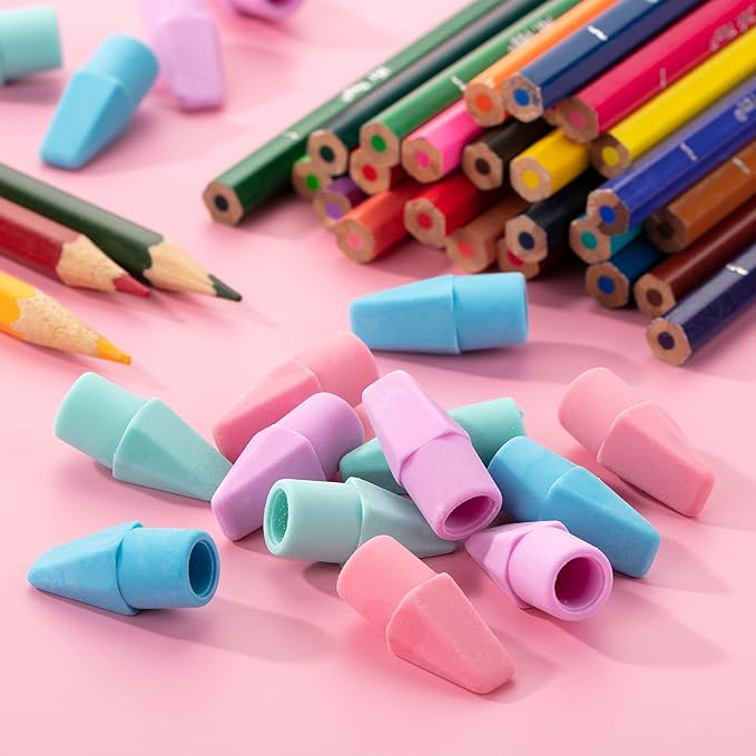 Mr. Pen- Erasers for Pencils, Pencil Top Erasers, Eraser, Pastel Colors, 120 Pack,Latex Free, No Smudge, Mr Pen Erasers for Pencils
