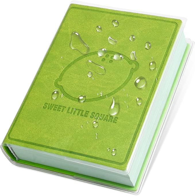 Thick Blank Fruit Color Page Notebook with Waterproof Cover,Small 400 Color Pages 3.9 × 5.5 Hardcover Journaling for Women Men Work, School, Note Taking or Sketching Diary (Lemon-Green)